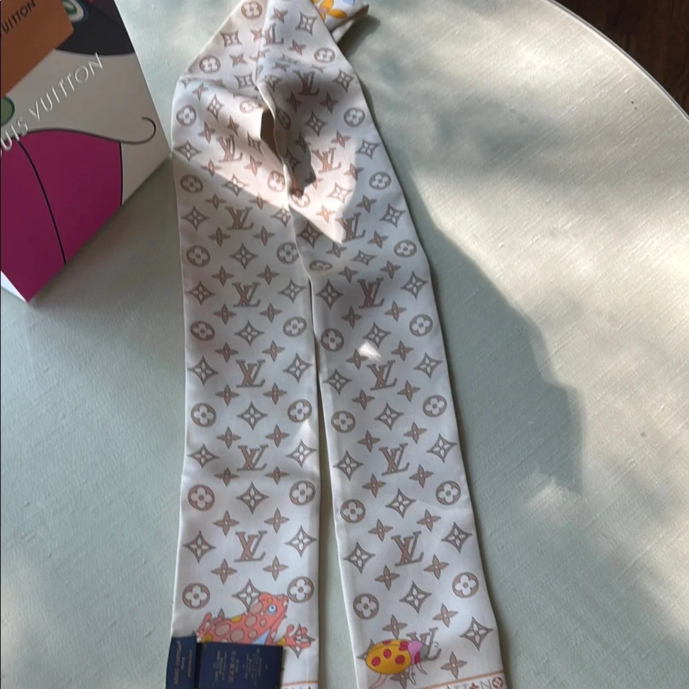 NWT Louis Vuitton Multicolor Floral Silk Twilly - Picture 7 of 9